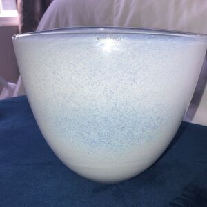 Kosta Boda White Crystal Vase 5.5’x7.5’ Depth 6.5’